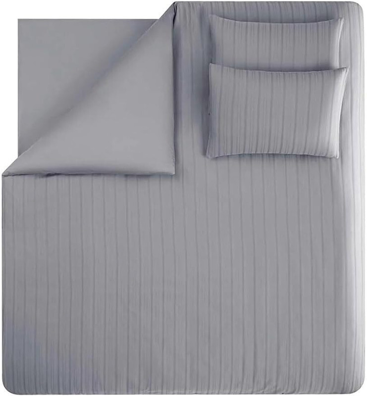 Yatas King Size Raso Stn Duvet Cover Set - Grey