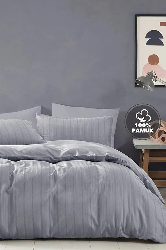 

Yatas Bedding Yatas King Size Raso Stn Duvet Cover Set - Grey