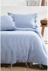 Queen Size Pure Rnf Washed Duvet Cover Set - Indigo