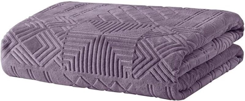 Yatas Queen Size Nova Emboss Blanket - Lavender Gray