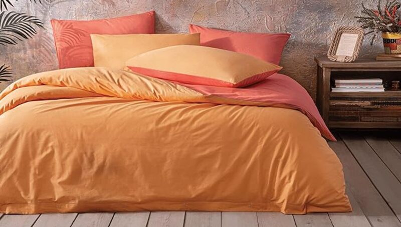 

Yatas Bedding Yatas King Size Noah Rnf Duvet Cover Set (Orange - Vermilion