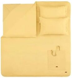 Yatas Queen Size Pure Rnf Washed Duvet Cover Set 100% Cotton (Yellow, Queen)
