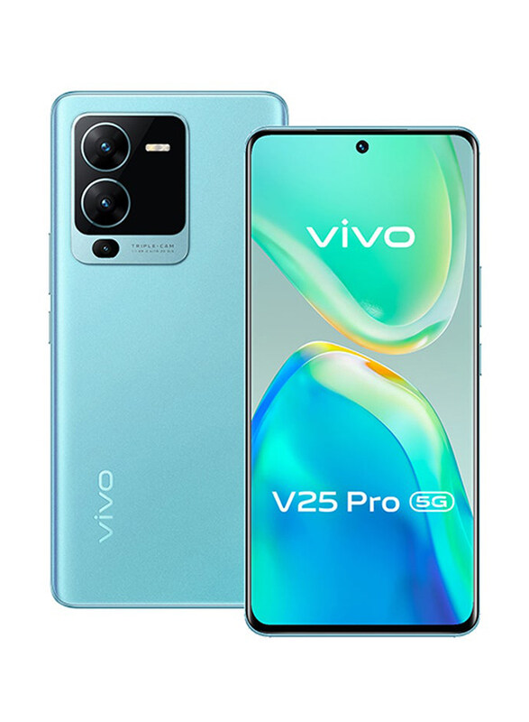 

Vivo V25 Pro 256GB Surfing Blue, 12GB RAM, 5G, Dual Sim Smartphone, Middle East Version