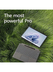 Microsoft Surface Pro 9 2-in-1 Laptop, 13" Touch Display, Intel Core i5-1235U 12th Gen, 256GB SSD, 8GB RAM, Intel Iris XE Graphics, EN/AR KB, WIN 11 Pro, QF1-00007, Platinum, International Version