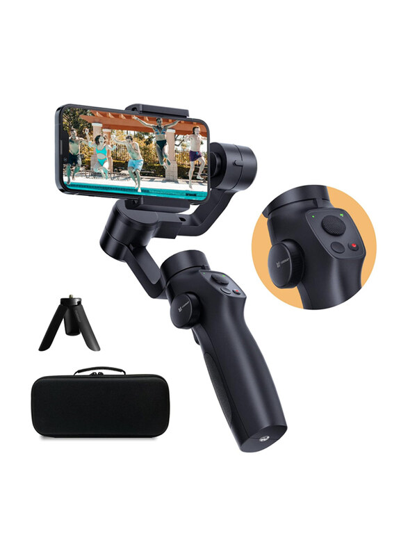 

Generic 3-Axis Gimbal Stabilizer Handheld with Focus Wheel and Video Recording for Smartphones, Black