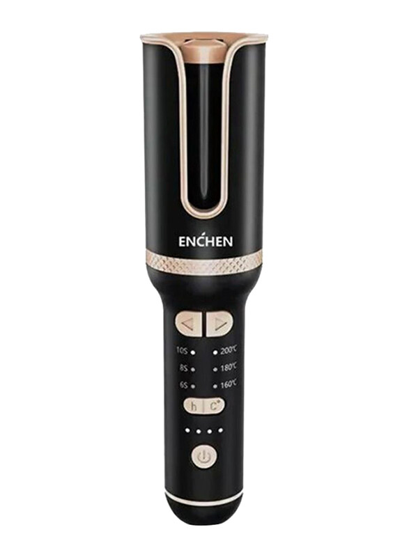 

Enchen E4 Portable Cordless Curling Iron Wireless Hair Curler, 35W, Black