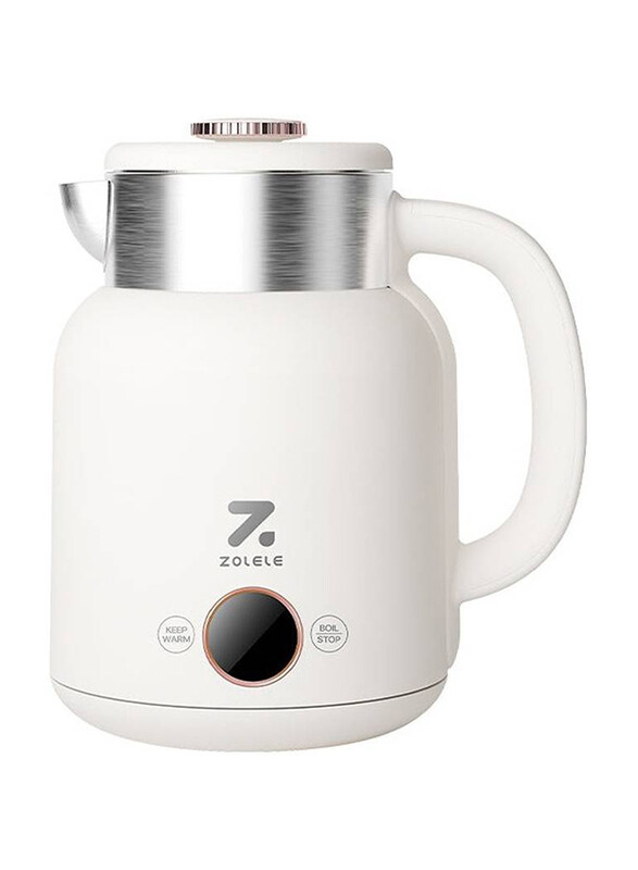 

Zolele 1.5L Double Layer Smart Cordless Electric Kettle, 1000W, HK152, White