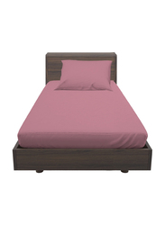 Hometex Design Dyed Flat Sheet Set, 1 Flat Sheet + 1 Pillow Case, Single, Pink