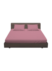 Hometex Design Dyed Flat Sheet Set, 1 Flat Sheet + 2 Pillow Cases, Double, Pink