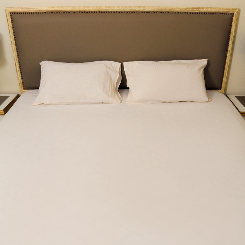 Hometex Design Ivoire Dyed 100% Cotton Flat Sheet Set, 1 Flat Sheet + 2 Pillow Cases, King, Ivory