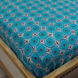 Hometex Design Energie Blue Printed 100% Cotton Flat Sheet Set, 1 Flat Sheet + 2 Pillow Cases, King, Multicolour