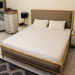 Hometex Design Ivoire Dyed 100% Cotton Flat Sheet Set, 1 Flat Sheet + 2 Pillow Cases, King, Ivory