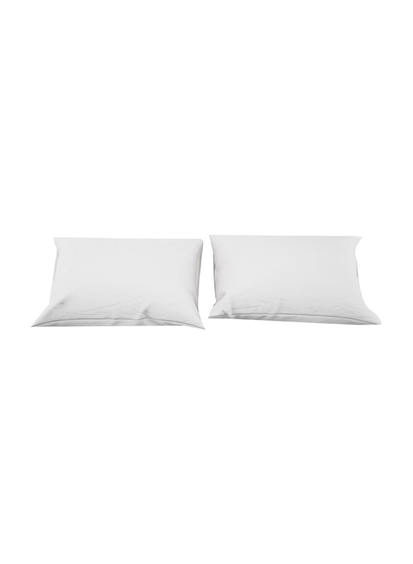 Hometex Design Percale Flat Sheet Set, 1 Flat Sheet + 2 Pillow Cases, Double, White