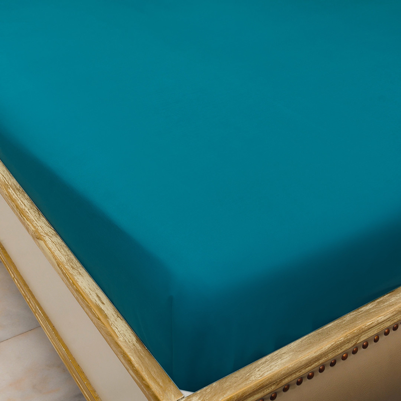 Hometex Design Graphic Multi Dyed 100% Cotton Flat Sheet Set, 1 Flat Sheet + 2 Pillow Cases, King, Turquoise