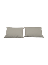 Hometex Design Dyed Flat Sheet Set, 1 Flat Sheet + 2 Pillow Cases, Double, Taupe
