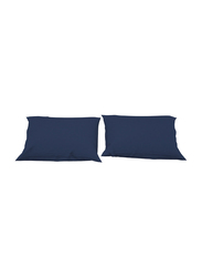 Hometex Design Dyed Flat Sheet Set, 1 Flat Sheet + 2 Pillow Cases, Double, Navy Blue