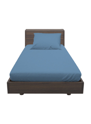 Hometex Design Dyed Flat Sheet Set, 1 Flat Sheet + 1 Pillow Case, Single, Blue