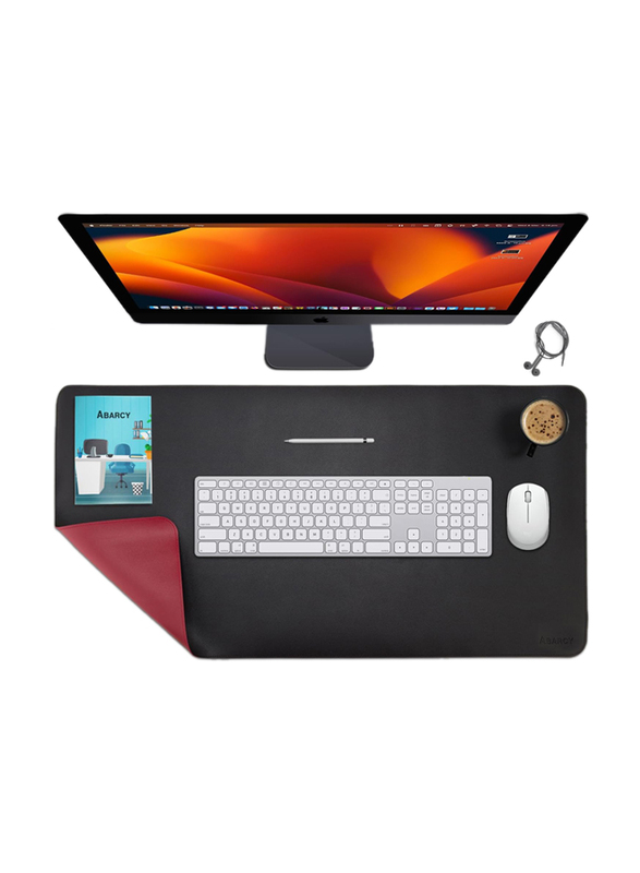 Abarcy 80 x 40cm 2XL Desk Pad, Black/Red