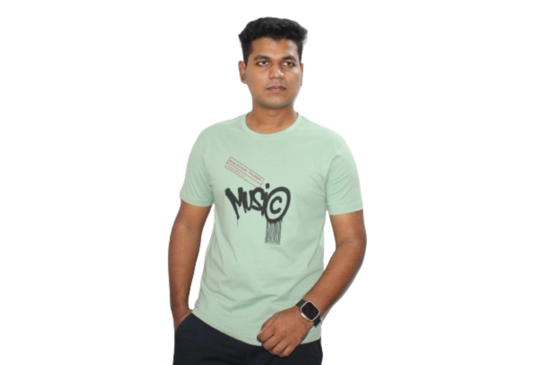 

Loud T-Shirts Men’s Cotton T-Shirts Short Sleeve in Green Single Jersey Graphic Print Tees Relaxed Fit Crew Neck Pattern Shirts Ideal for Casual, Regular, Daily Wea