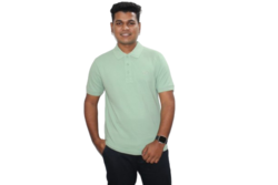 Men’s Cotton T-Shirts Short Sleeve in Green Classic Fit Golf Athletic Polo Shirts Ideal for Casual, Regular, Daily Wear (S, GREEN)