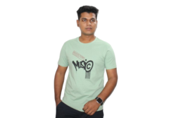 Men’s Cotton T-Shirts Short Sleeve in Green Single Jersey Graphic Print Tees Relaxed Fit Crew Neck Pattern Shirts Ideal for Casual, Regular, Daily Wear (S, GREEN)