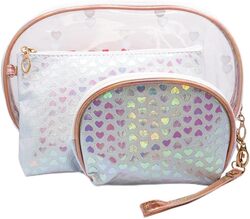 3 in 1 Cosmetic Travel Bag for Women - White