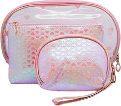 3 in 1 Cosmetic Travel Bag for Women - Pink