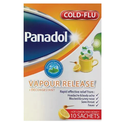 Panadol Cold and Flu Hot Lemon And Honey Vapour Release Sachets 10's