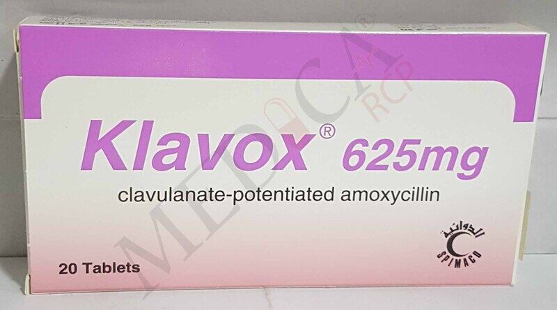 

Generic KLAVOX, 625 MG, TABLETS 20'S