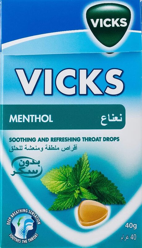 Vicks Soothing & Refereshing Throat Drops - Menthol, 40g