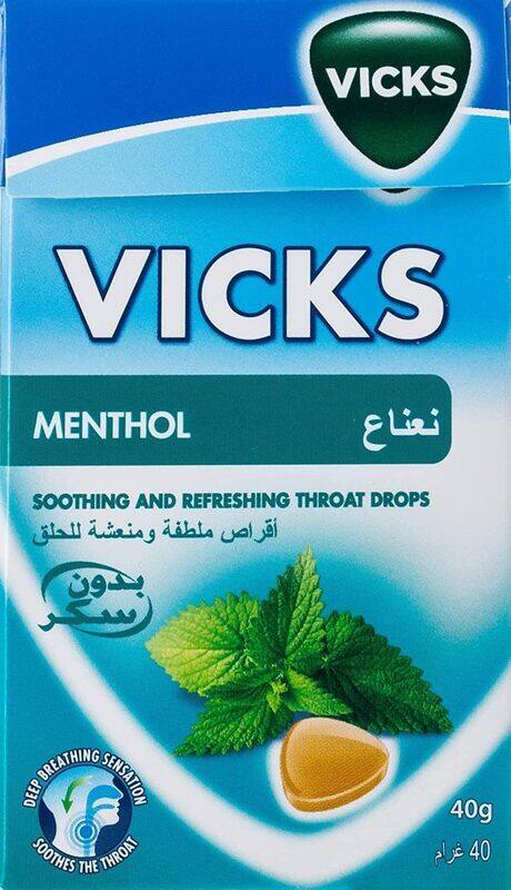 

Vicks Soothing & Refereshing Throat Drops - Menthol, 40g