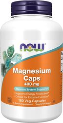 NOW Supplements, Magnesium 400 mg, Enzyme Function*, Nervous System Support*, 180 Veg Capsules