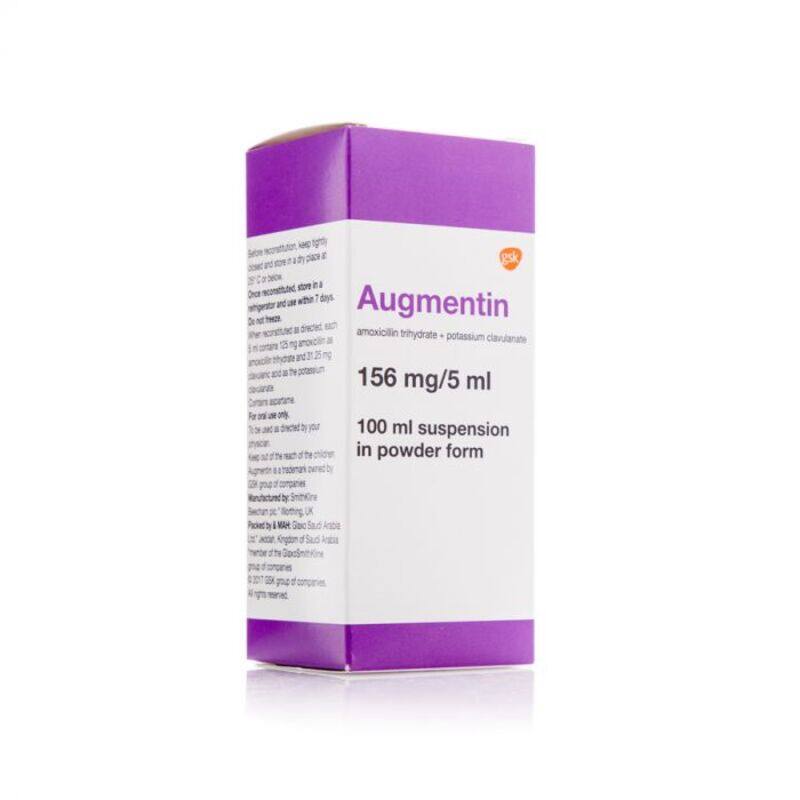 

Generic AUGMENTIN, 156 MG/5 ML, ORAL SUSPENSION 100ml