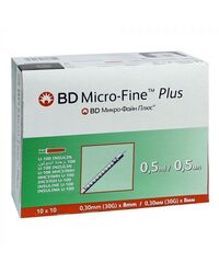 BD MICRO FINE PLUS INSULIN SYRINGE 0.5ML 30GX8MM