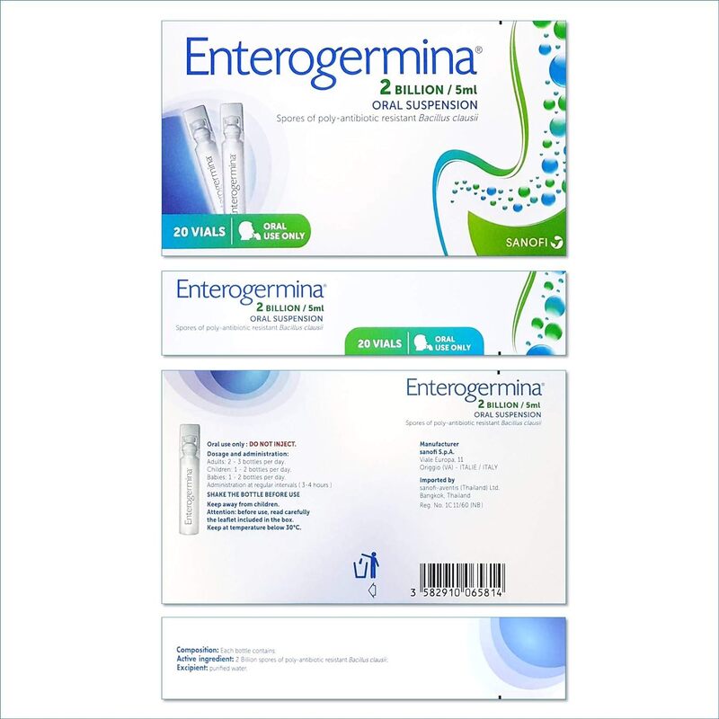 ENTEROGERMINA ORAL USE 10 VIALS OF 5ML