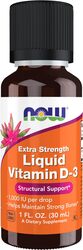 NOW Supplements, Liquid Vitamin D-3, Extra Strength, Structural Support*, 1-Ounce