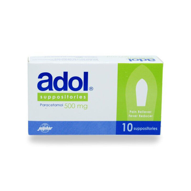 

Adol 500mg Suppositories 10's strip