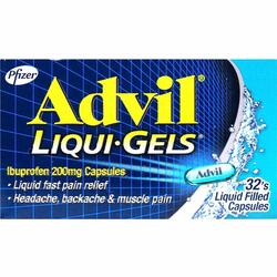 ADVIL LIQUI-GELS, 200 MG, CAPSULES 32'S