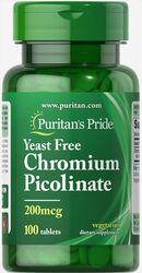 Puritan's Pride Chromium Picolinate 200 mcg Yeast Free Tablets