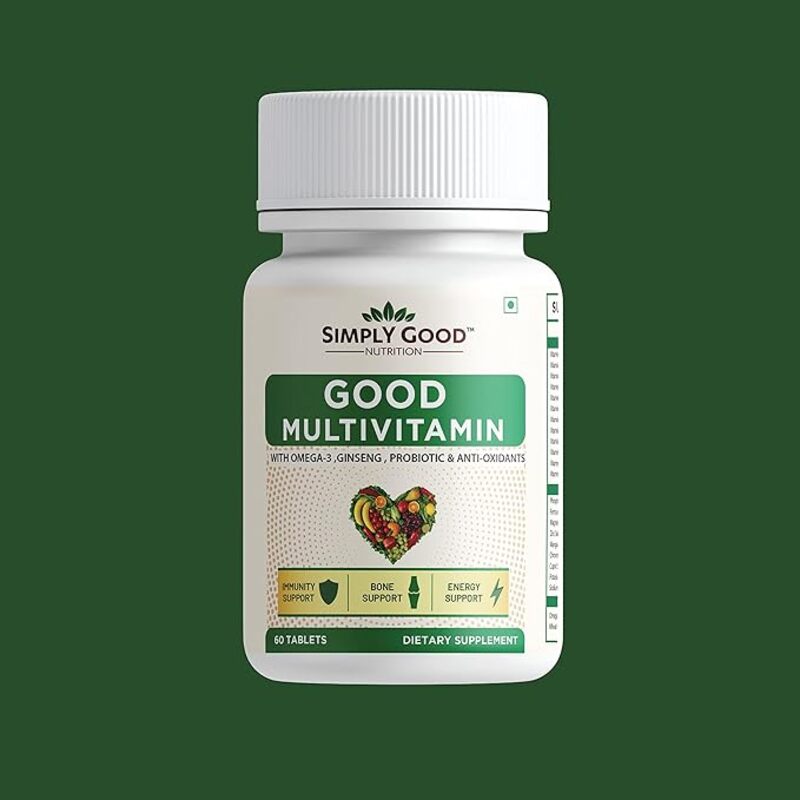 SIMPLYGOOD NUTRITION GOOD MULTIVITAMIN WITH PREBIOITCS & GINSENG 60'S VEG TABLETS