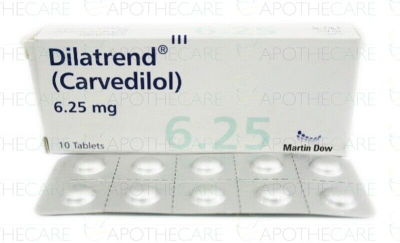 

Generic DILATREND CARVEDITOL 6.25MG TABLETS 30S