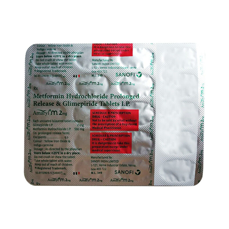 

Generic AMARYL M 2/500 2 MG/500 MG TABLETS 30'S