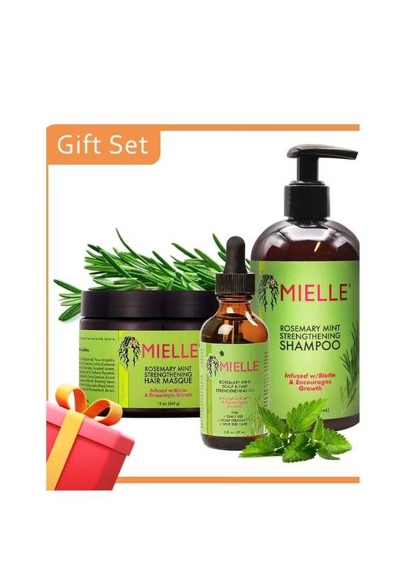 Mielle Organics Rosemary Mint Shampoo 355 ml Hair Masque 340 ml Hair Strengthening Oil 59 ml