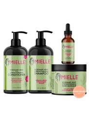 Mielle Rosemary Mint Scalp  Hair Strengthening Oil Growth Serum 59ml Shampoo355ml Masque 340g