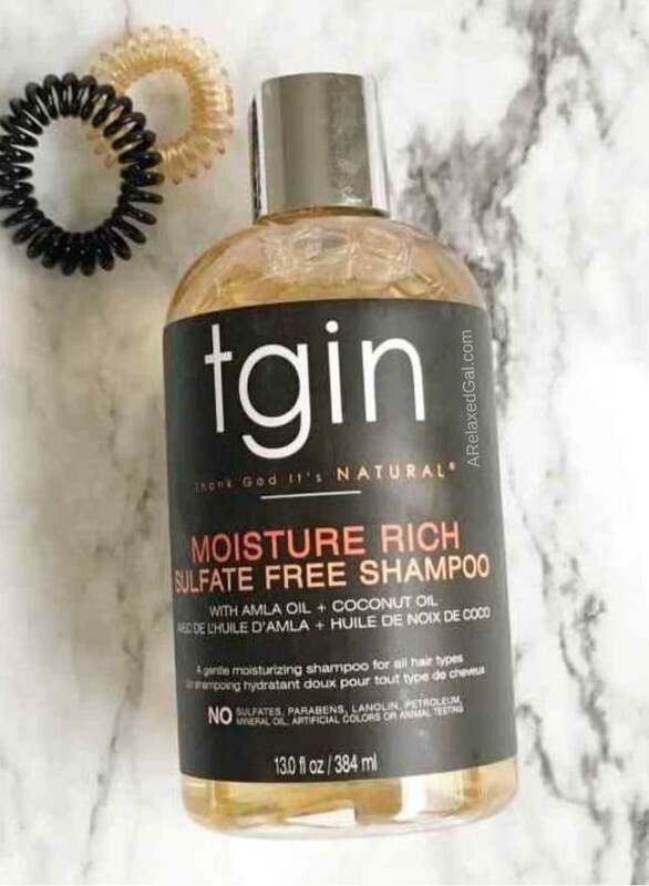 TGIN Natural Moisture Rich Sulfate Free Shampoo With Amla Oil + Coconut 13 Fl oz