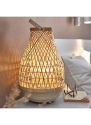 Handmade Bamboo Misterhult Table Lamp, 36 x 22cm, Yellow