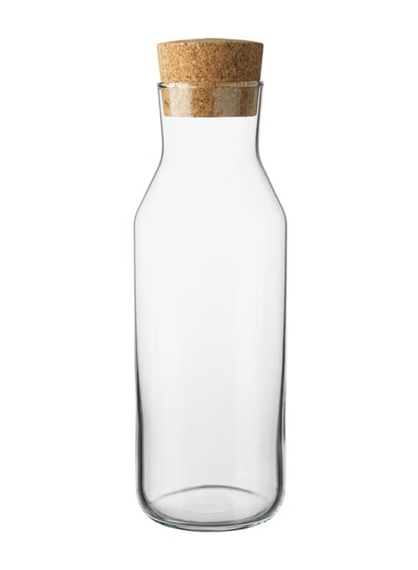 1 Ltr Carafe With Stopper, Clear/Brown