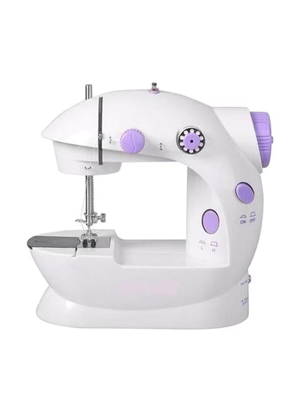 Mini Sewing Machine, White/Purple