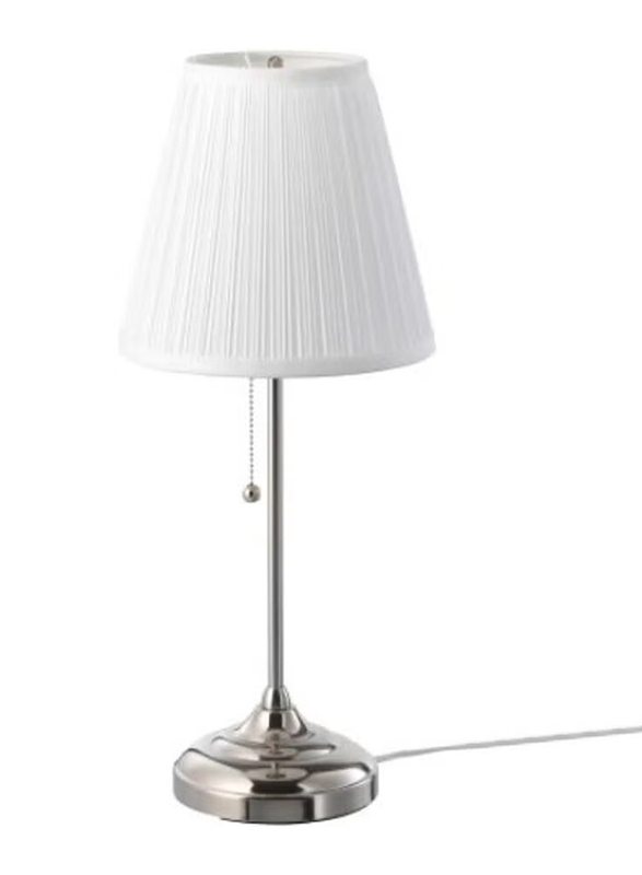 55cm Arstid Table Lamp Nickel Plated, White