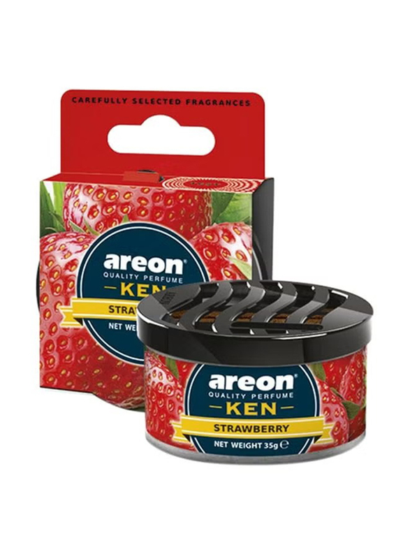 Areon 35g Ken Car  Strawberry Air Freshener, Black/Red